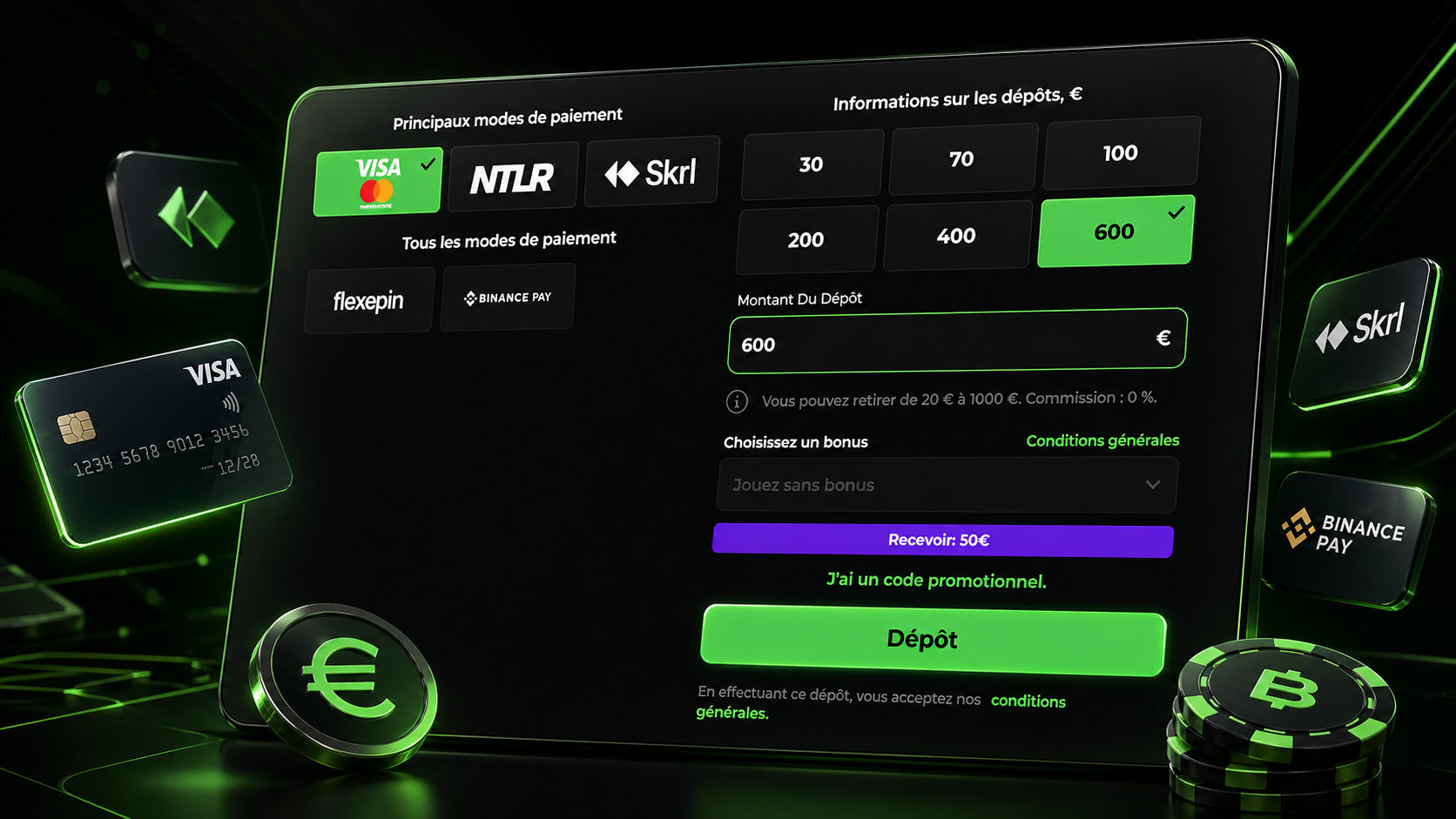 Paiements et retraits Betify en euros